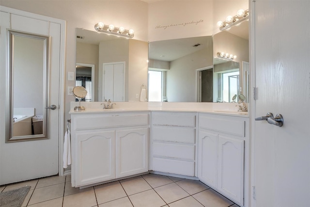 bathroom featuring vanity and tile patterned floors