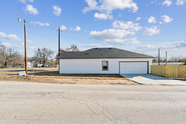 view of home's exterior with a garage