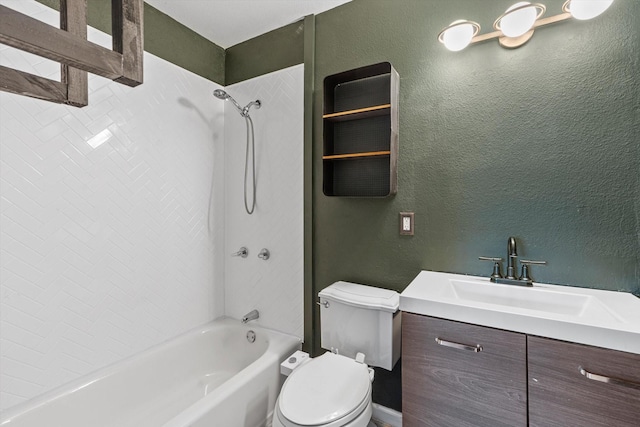 full bathroom with vanity, toilet, and shower / bath combination