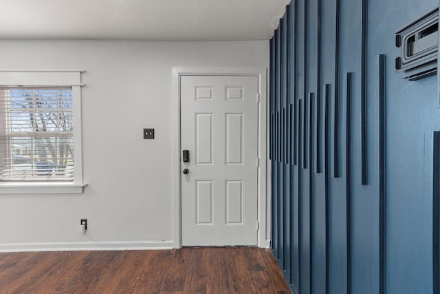 entryway featuring dark wood-type flooring