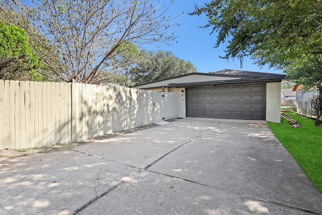 view of garage