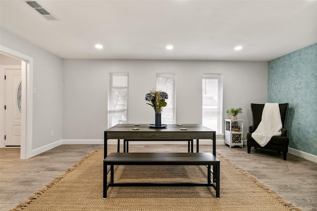 dining room featuring light wood-type flooring