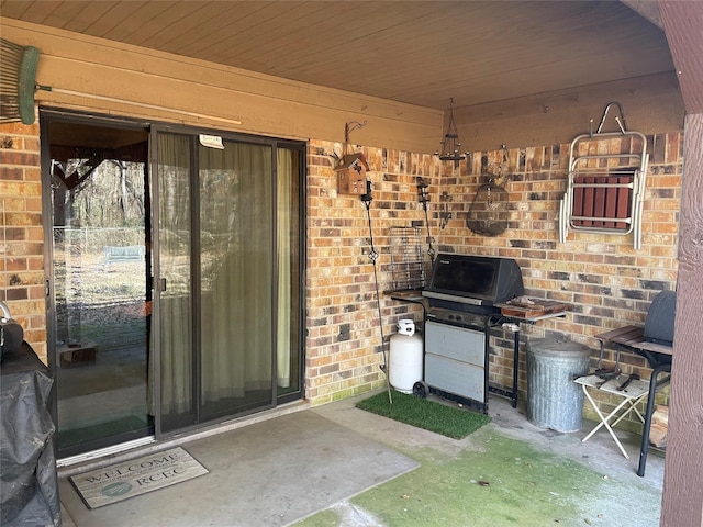 view of patio featuring grilling area