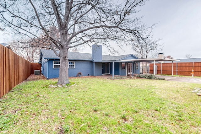 1721 Melrose St, Garland, TX 75042 - rear view of house with a chimney, driveway, and roof with shingles