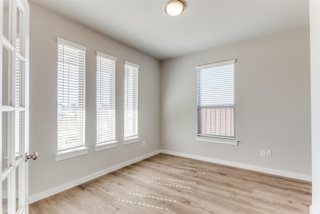 empty room with a wealth of natural light and light wood-type flooring