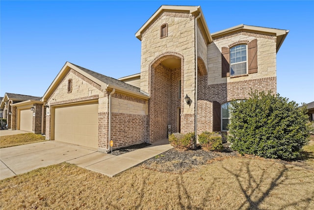 view of front of house with a garage