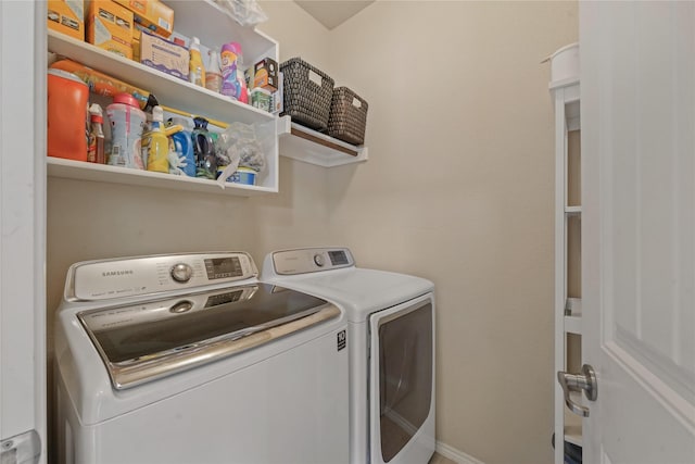 laundry area with washer and dryer