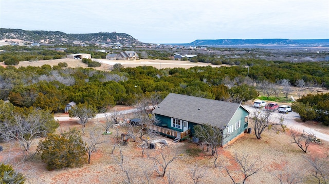 bird's eye view featuring a mountain view