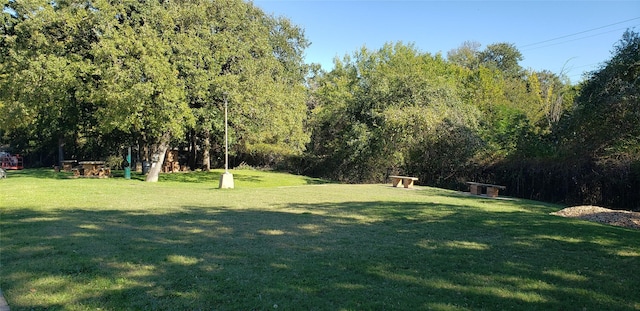 view of home's community with a yard