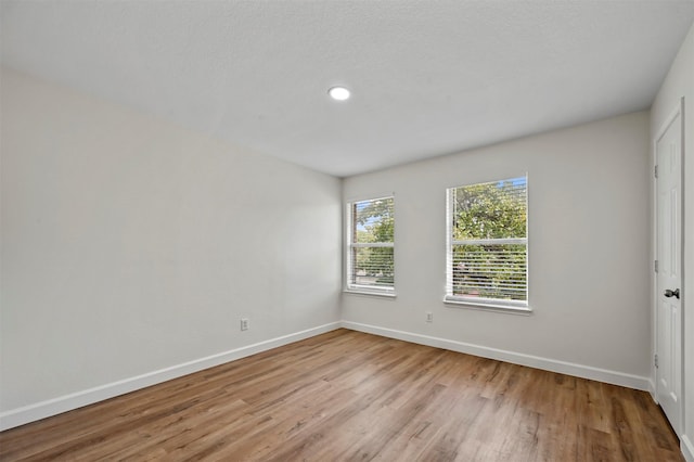 spare room featuring light wood-type flooring