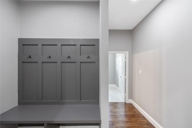 mudroom featuring dark hardwood / wood-style flooring