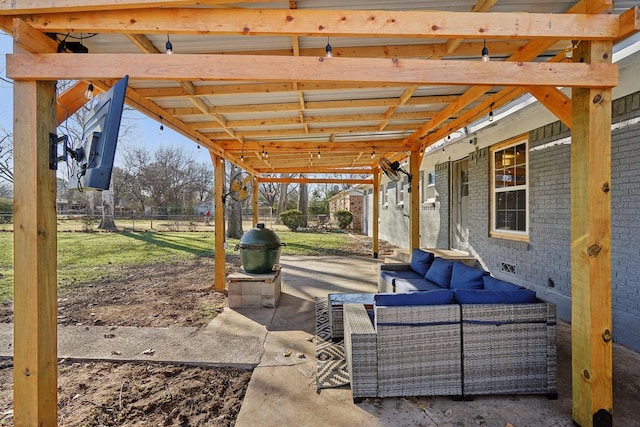 view of patio with an outdoor hangout area