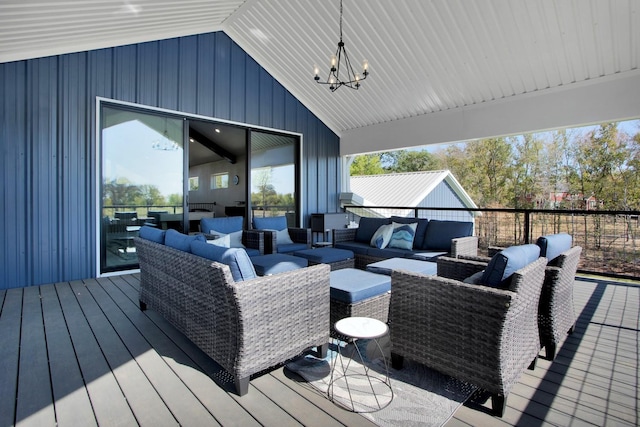 deck with outdoor lounge area