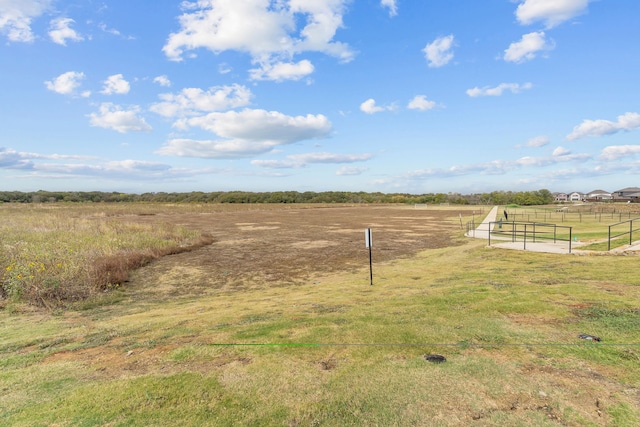 view of yard with a rural view