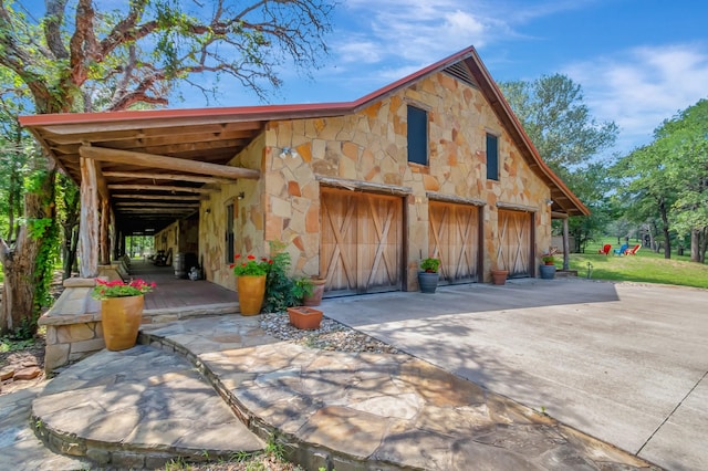 view of garage