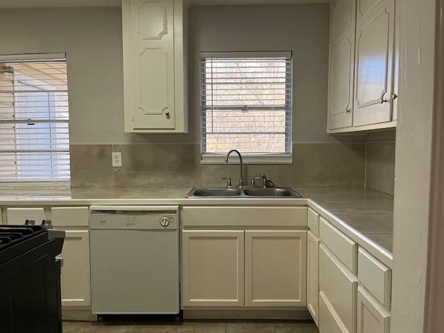 kitchen featuring white cabinetry, sink, and dishwasher