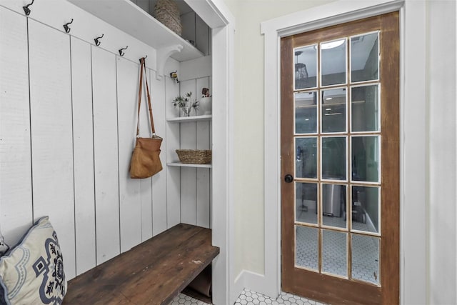 mudroom featuring tile patterned floors