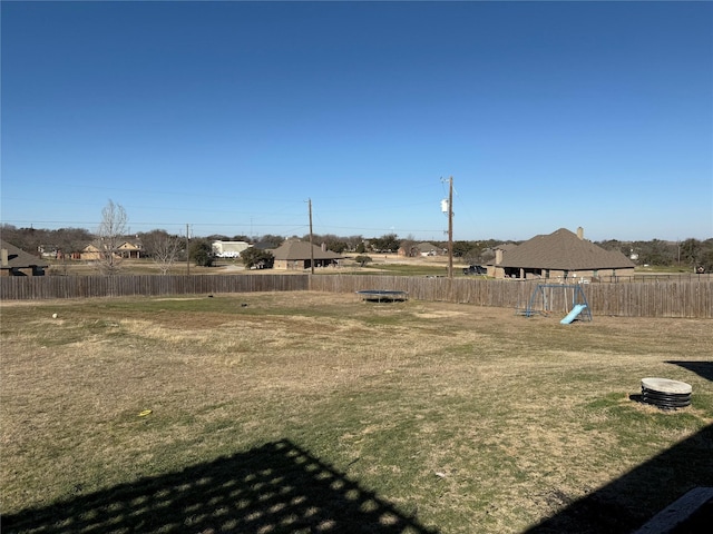 view of yard with a playground