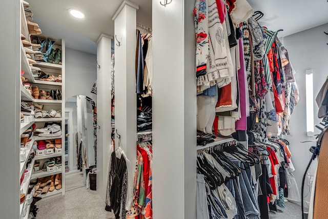 view of walk in closet