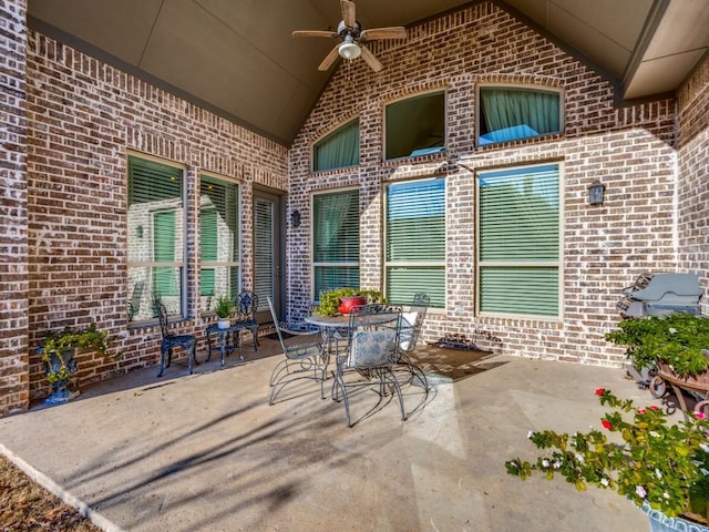 view of patio / terrace with ceiling fan