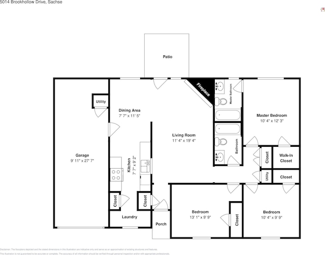 5014 Brookhollow Dr, Sachse, TX 75048 - floor plan / room layout