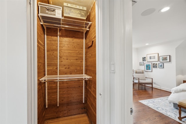 spacious closet with wood-type flooring