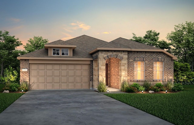 view of front of home with a garage