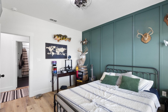 bedroom featuring light hardwood / wood-style flooring