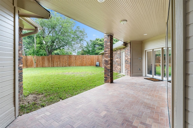 view of patio with a fenced backyard