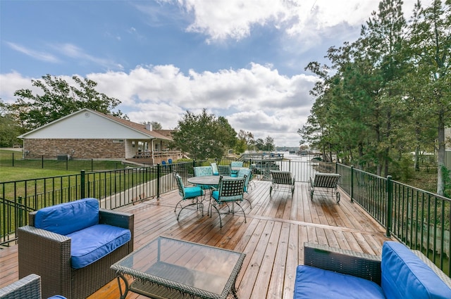 deck with outdoor lounge area