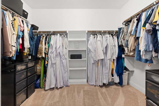 spacious closet with carpet flooring