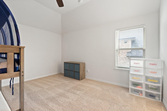 bedroom featuring light colored carpet