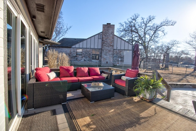 view of patio with outdoor lounge area