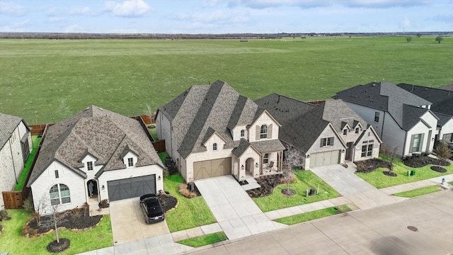 drone / aerial view with a rural view