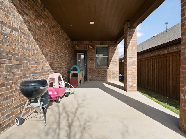 view of patio with grilling area