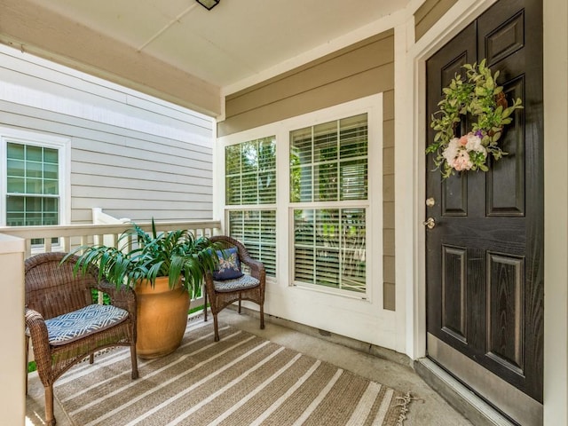 property entrance with a porch