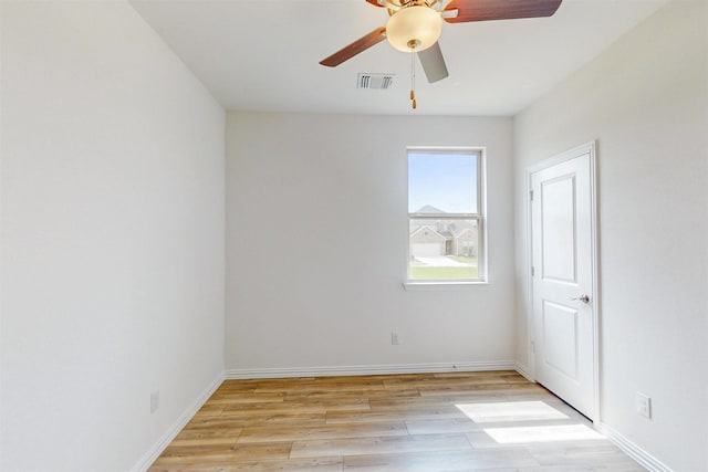 5208 Greenbrook Rd, Denton, TX 76226 - empty room with a ceiling fan, light wood-type flooring, and baseboards