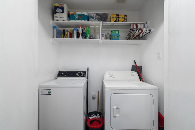 laundry area featuring washer and dryer