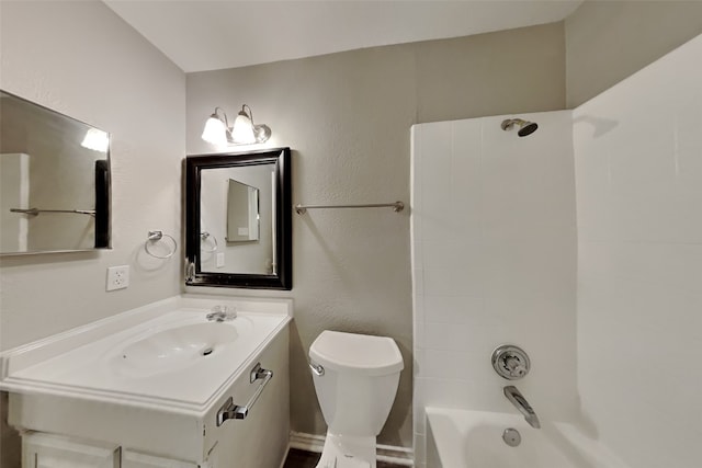 full bathroom with vanity, toilet, and shower / bath combination