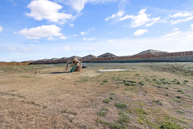 view of yard featuring a playground