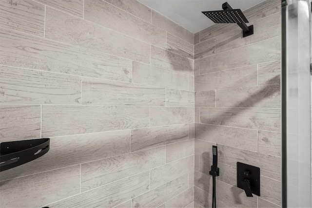 interior details with tiled shower