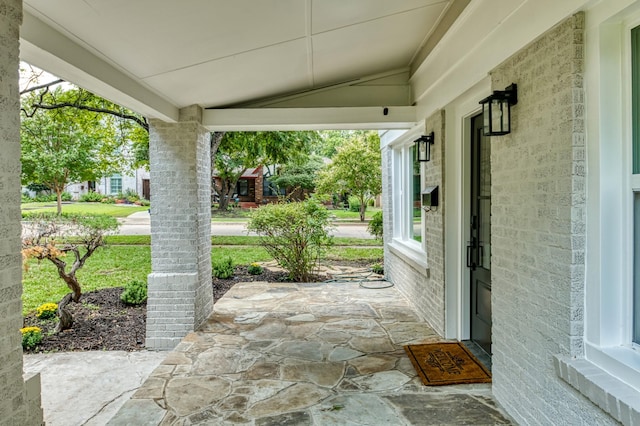 view of patio featuring covered porch