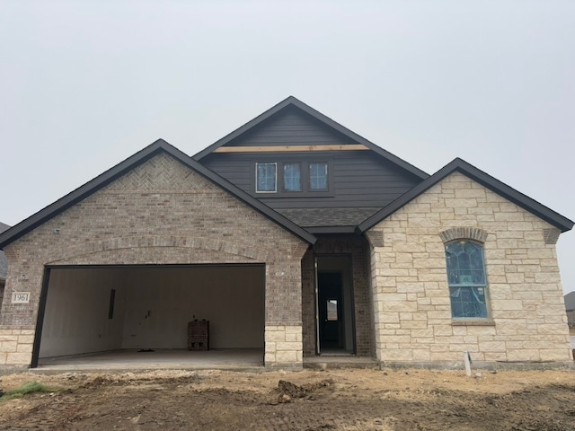 view of front of house with a garage