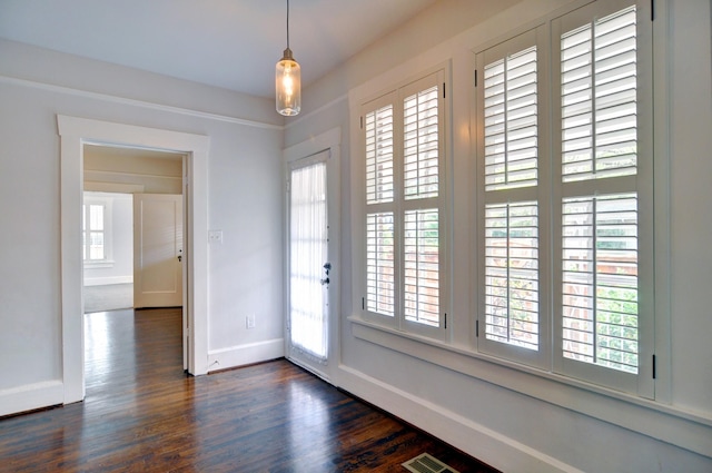 interior space featuring dark wood-type flooring