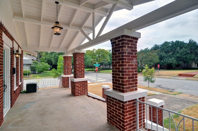 view of patio with a porch