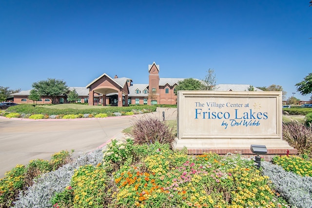 view of community sign