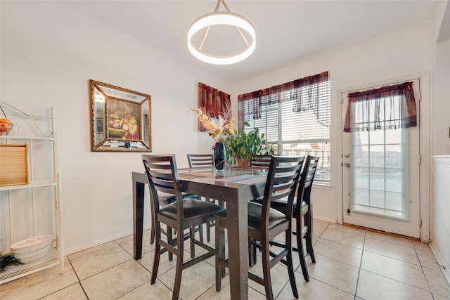 view of tiled dining room