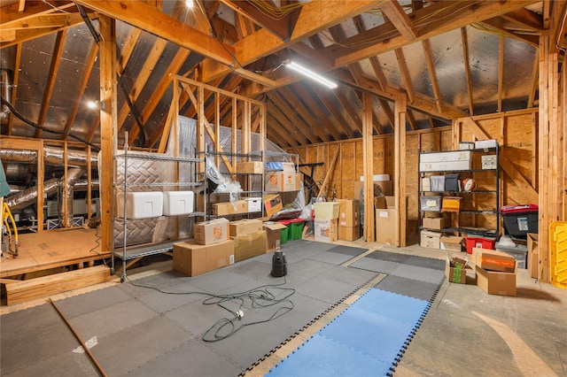 view of unfinished attic