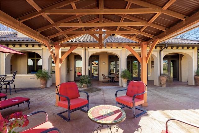 view of patio / terrace with a gazebo