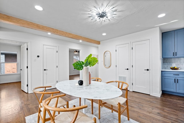 dining room featuring dark hardwood / wood-style floors